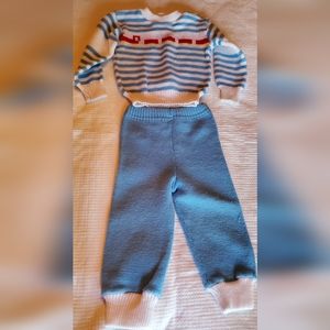 Vintage train sweater outfit